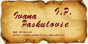 Ivana Paskulović vizit kartica